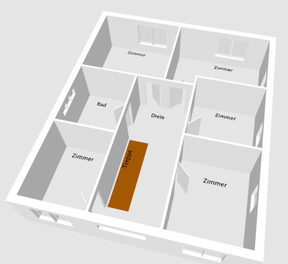 3D Ansicht Obergeschoss (Ma�stab kann abweichen) Einfamilienhaus Schweich