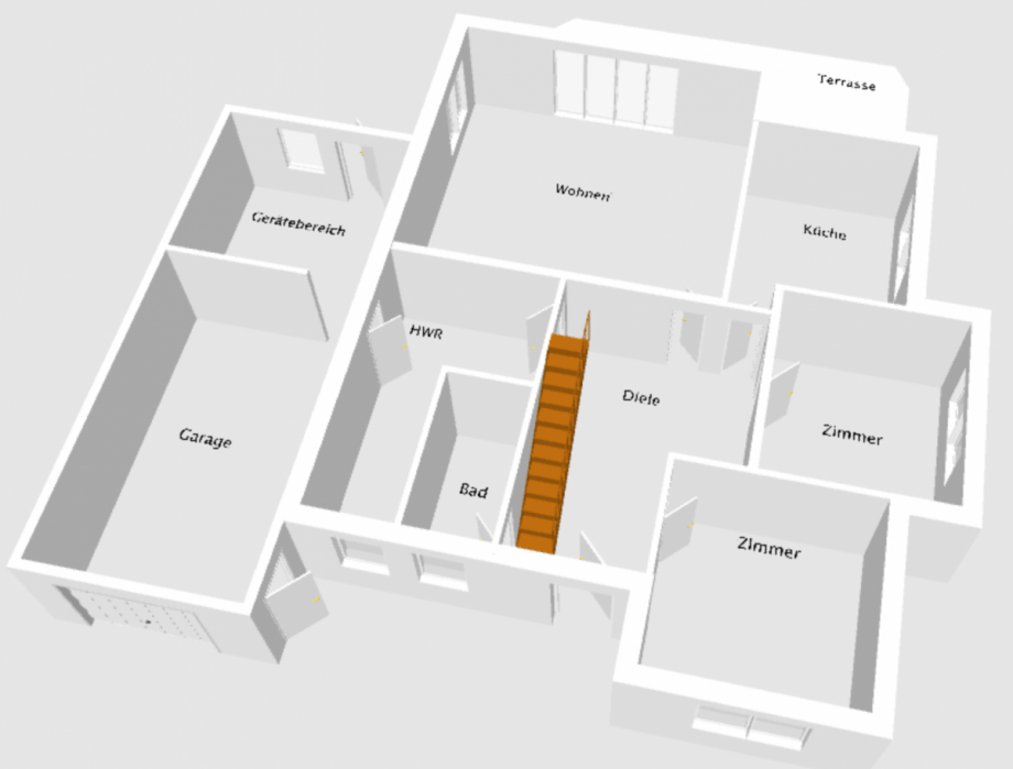 3D Ansicht Erdgeschoss (Ma�stab kann abweichen) Einfamilienhaus Schweich