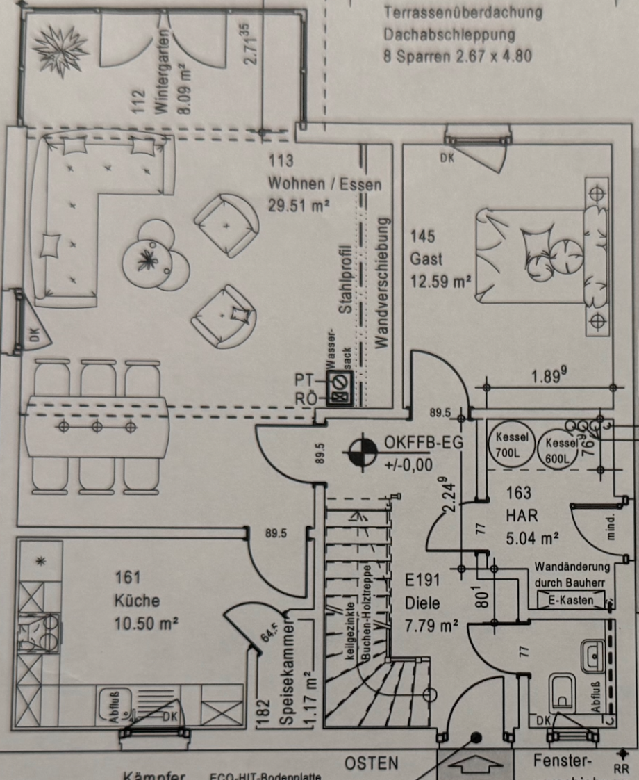 Grundriss Erdgeschoss Haus Bekond