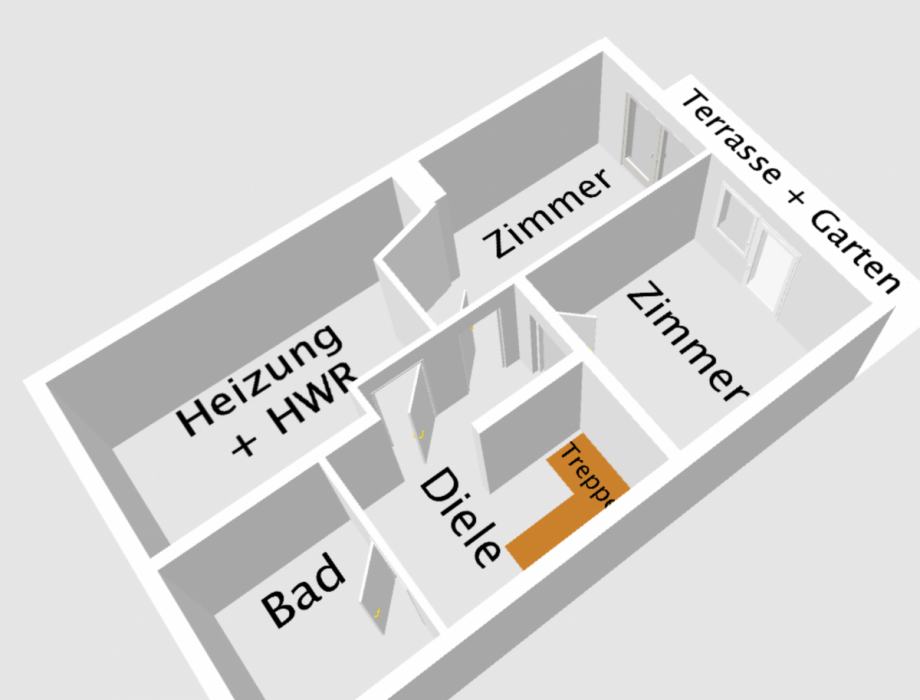 Gartengeschoss 3D Reihenmittelhaus Trier