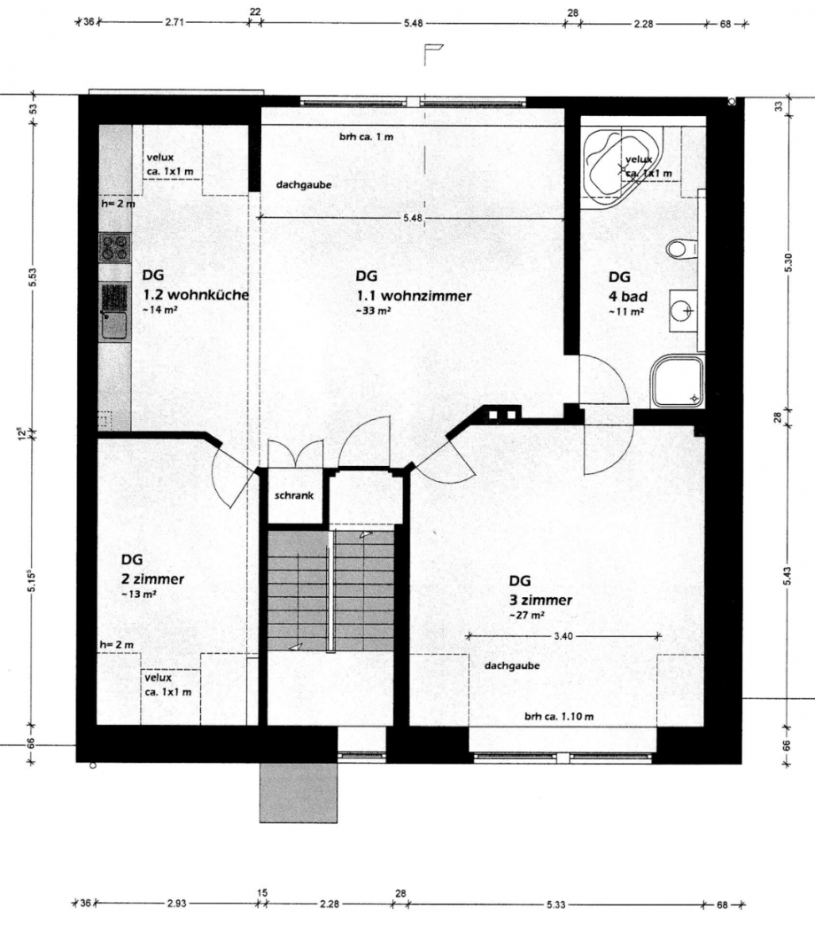 Grundrisse Dachgeschosswohnung Trier