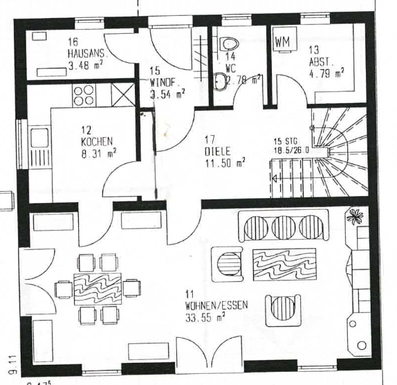 Grundriss Erdgeschoss Einfamilienhaus Schweich