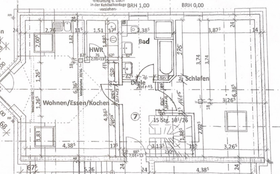 Grundriss 1 Dachgeschosswohnung Schweich