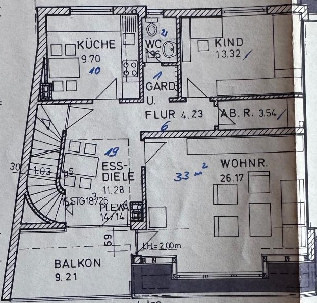 Grundriss Obergeschoss Reihenhaus Fell