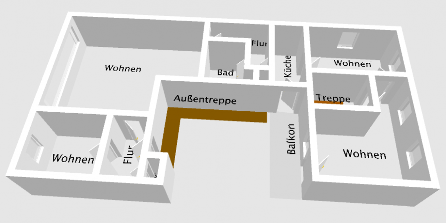OG Marketing Grundriss 3D Mehrfamilienhaus Trier