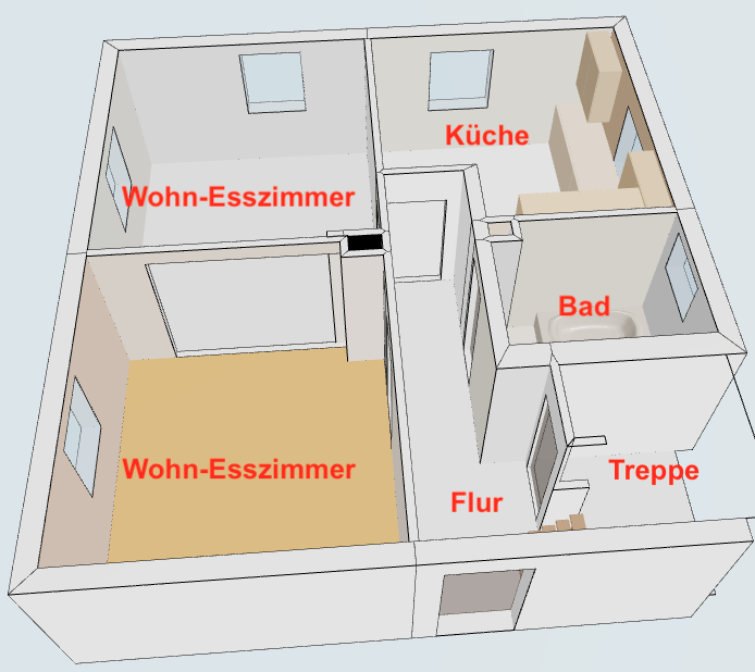 Grundriss 3D EG Einfamilienhaus Riol