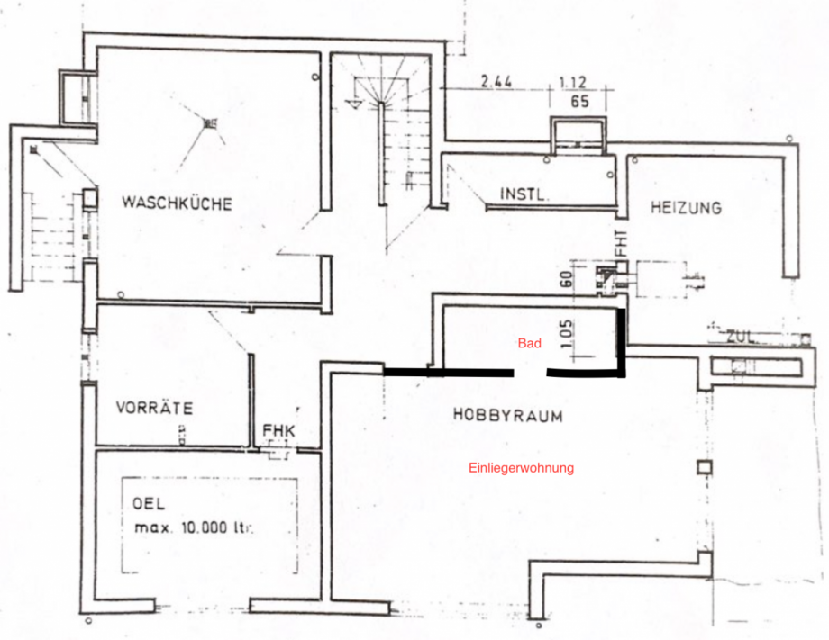 Untergeschoss Haus Korlingen
