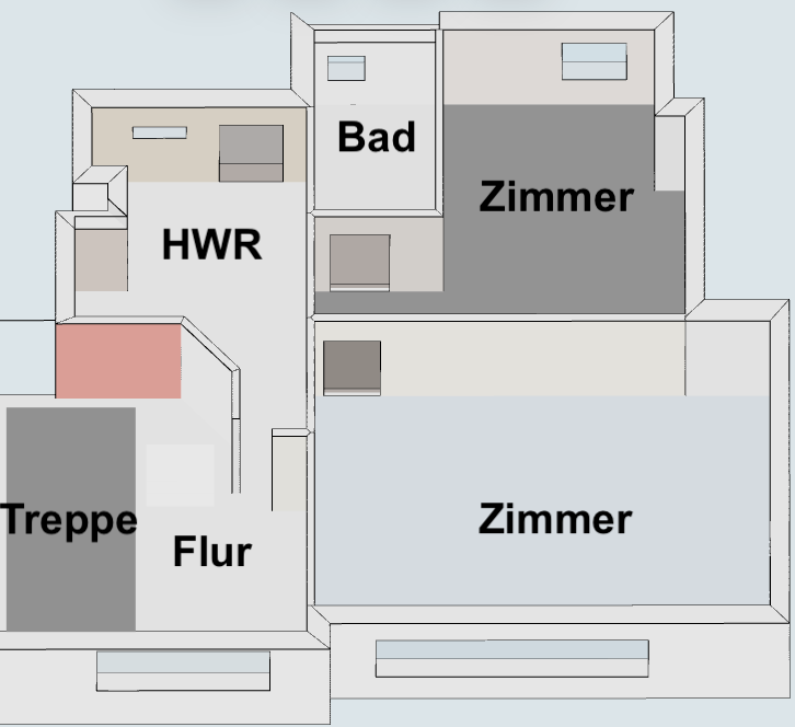 Grundriss Erdgeschoss (aktuell) Reihenhaus Fell